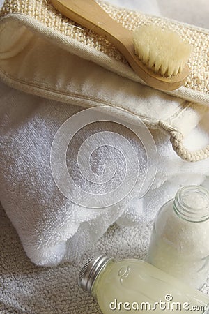 Massager and towel Stock Photo