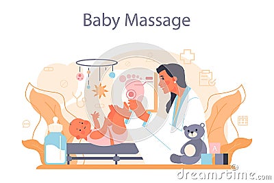 Masseur concept. Massage back treatment and relaxation therapy Vector Illustration