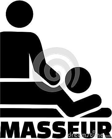 Masseur with icon Vector Illustration