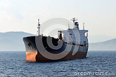 Massive cargo ship Stock Photo