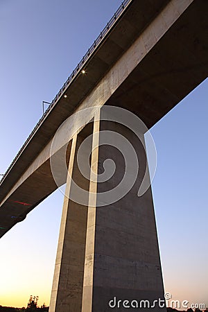 Massive Concrete Bridge support Stock Photo