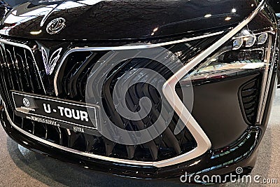 Massive front mask of 7-seat chinese MPV family car Dongfeng U Tour Editorial Stock Photo
