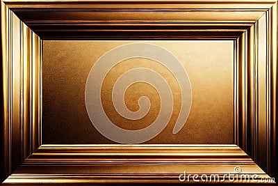 Massive Gold picture frame mockup for Vintage Paintings. Stock Photo