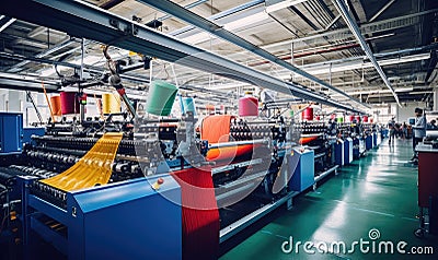 A Massive Industrial Machine Commanding Attention in a Warehouse Stock Photo