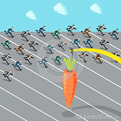 Massive lure mass insanity herd instinct business flat 3d vector Vector Illustration