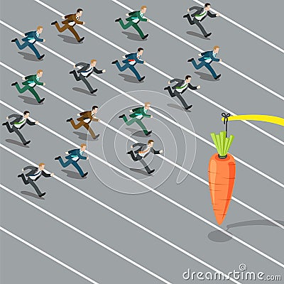 Massive lure mass insanity herd instinct business flat 3d vector Vector Illustration