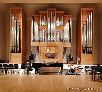 Massive pipe organ Stock Photo