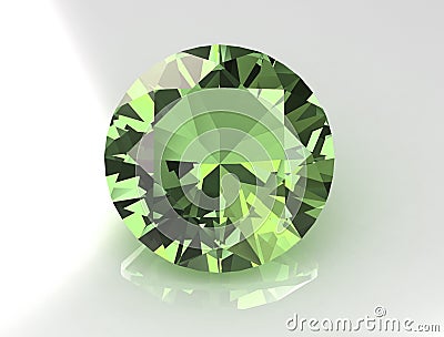 Massive Round Green Topaz Gemstone Stock Photo