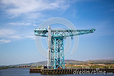 The massive Titan Crane at the site of John Brown`s yard in Clydebank Stock Photo