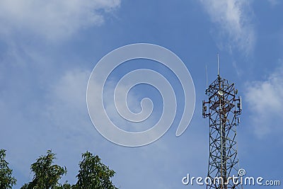 Mast cell, telecommunication tower Stock Photo