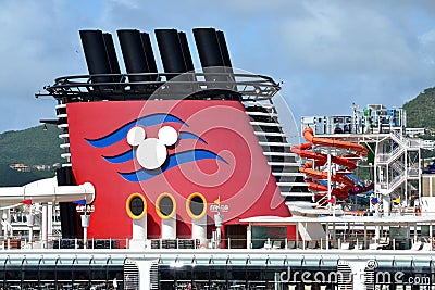 Mast of a Disney Cruise Ship Editorial Stock Photo