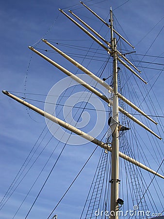 Mast of a Tall Ship Stock Photo