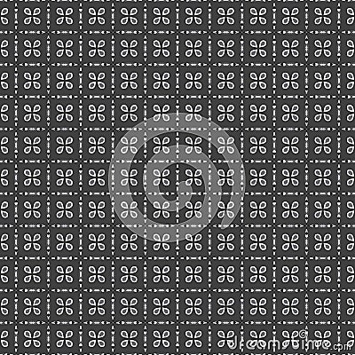 Elegant Modern Flower Floral Square Dash Dots Black Fabric Texture. Vector Seamless Graphic Digital Pattern Design Wallpaper Vector Illustration