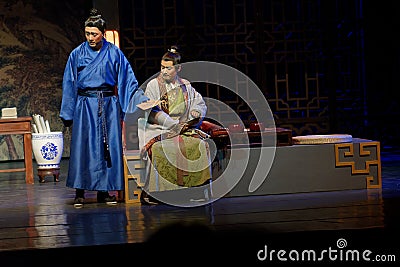Between the master and the apprentice-The second act: the night of the army-large historical drama, `Yangming three nights` Editorial Stock Photo