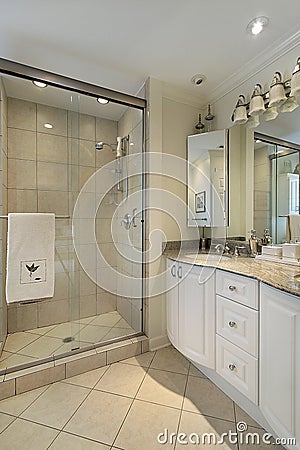 Master bath in luxury home Stock Photo