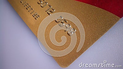 Master card debit card with number and golden colour. Stock Photo