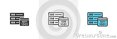 Master data icon set. data management server vector symbol. database business icon Vector Illustration