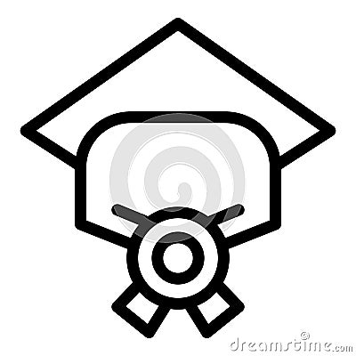 Master degree icon, outline style Stock Photo