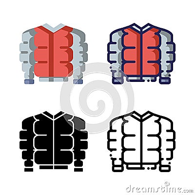 Jacket Icon Set Logo Winter Vector Illustration