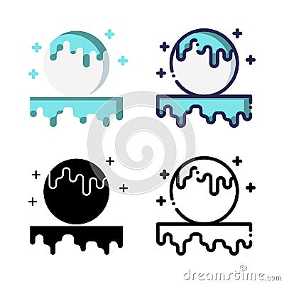 Ice Snowball Sphere Icon Set Logo Winter Vector Illustration