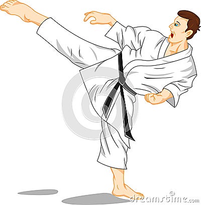 Master of karate (martial art) Vector Illustration