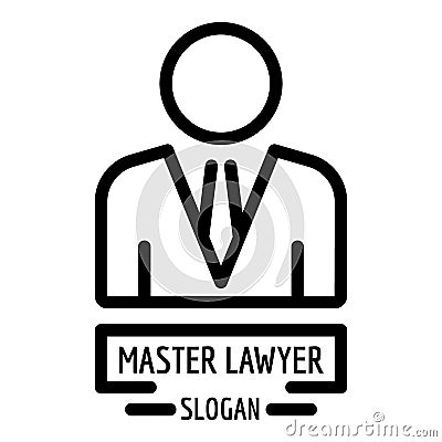 Master lawyer icon, outline style Vector Illustration