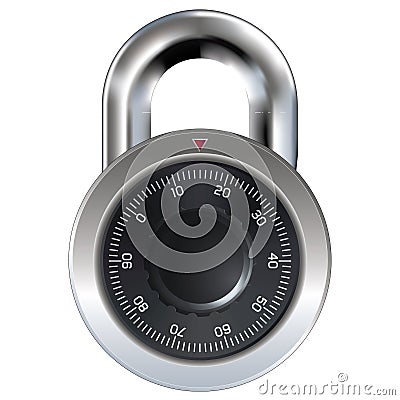 Master lock or combination lock Vector Illustration