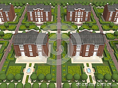 Master plan of the village Stock Photo