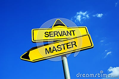 Master vs servant Stock Photo