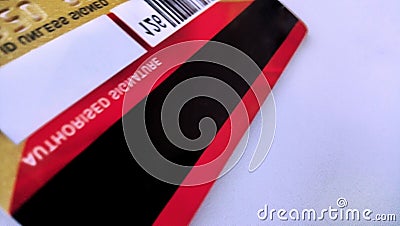 Master card debit card with number and golden colour. Stock Photo