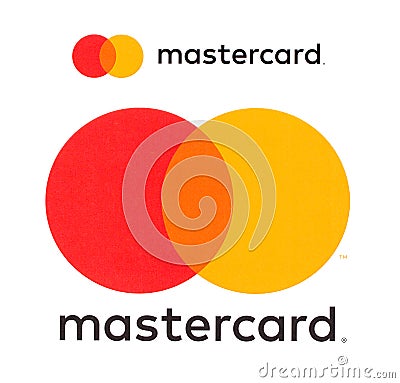 Mastercard logo printed on paper Editorial Stock Photo