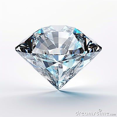 Masterful Shading: Award-winning Diamond On White Background Stock Photo