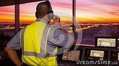 Mastering The Airspace: Air Traffic Controller Managing Flights From