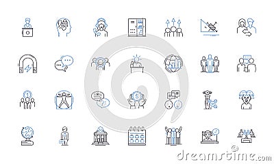 Mastering concepts line icons collection. Understanding, Comprehension, Perfection, Expertise, Proficiency, Mastery Vector Illustration