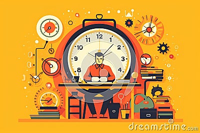 Mastering Time Management Boosting Productivity in Your Career, Generative AI Stock Photo