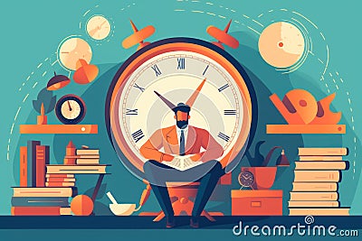 Mastering Time Management Boosting Productivity in Your Career, Generative AI Stock Photo