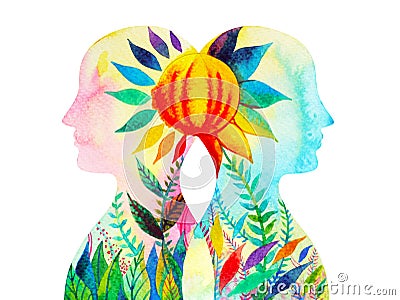 Mastermind, chakra power, flower floral abstract thought together Stock Photo