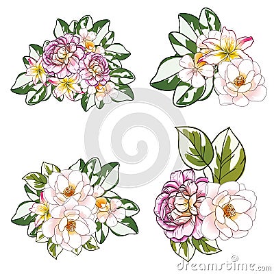 Flower set Vector Illustration