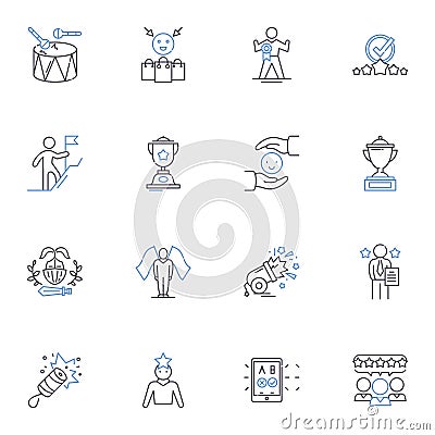 Mastery line icons collection. Skill, Expertise, Prowess, Proficiency, Aptitude, Talent, Artistry vector and linear Vector Illustration