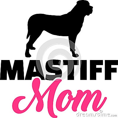 Mastiff mom silhouette Vector Illustration