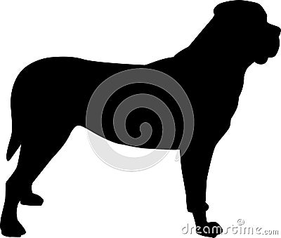 Mastiff silhouette black Vector Illustration