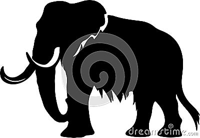 mastodon Black Silhouette Generative Ai Vector Illustration