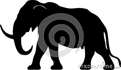 mastodon Black Silhouette Generative Ai Vector Illustration