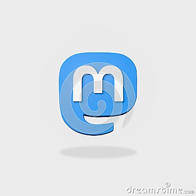 Mastodon Logo on Flat Gray Background Editorial Stock Photo