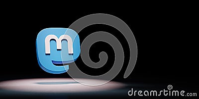 Mastodon Logo Spotlighted on Black Background Editorial Stock Photo