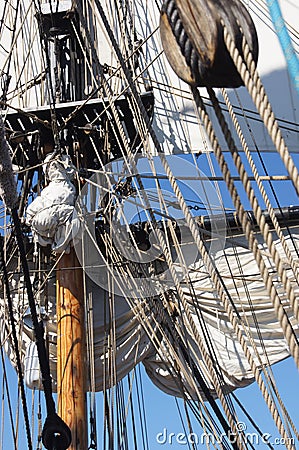 Masts, sails and rigging Stock Photo