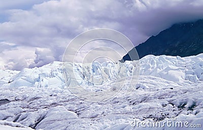 Matanuska glacier against mountains Stock Photo