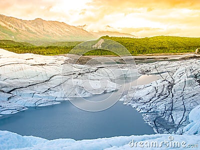 Matanuska Glacier melting Stock Photo