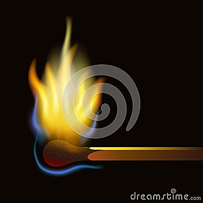Match burning Vector Illustration