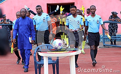 Match commissioner with NNL official Editorial Stock Photo